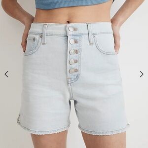 Madewell The Perfect Vintage Mid-Length Jean Short in Dayson Wash: Button-Fly Ed